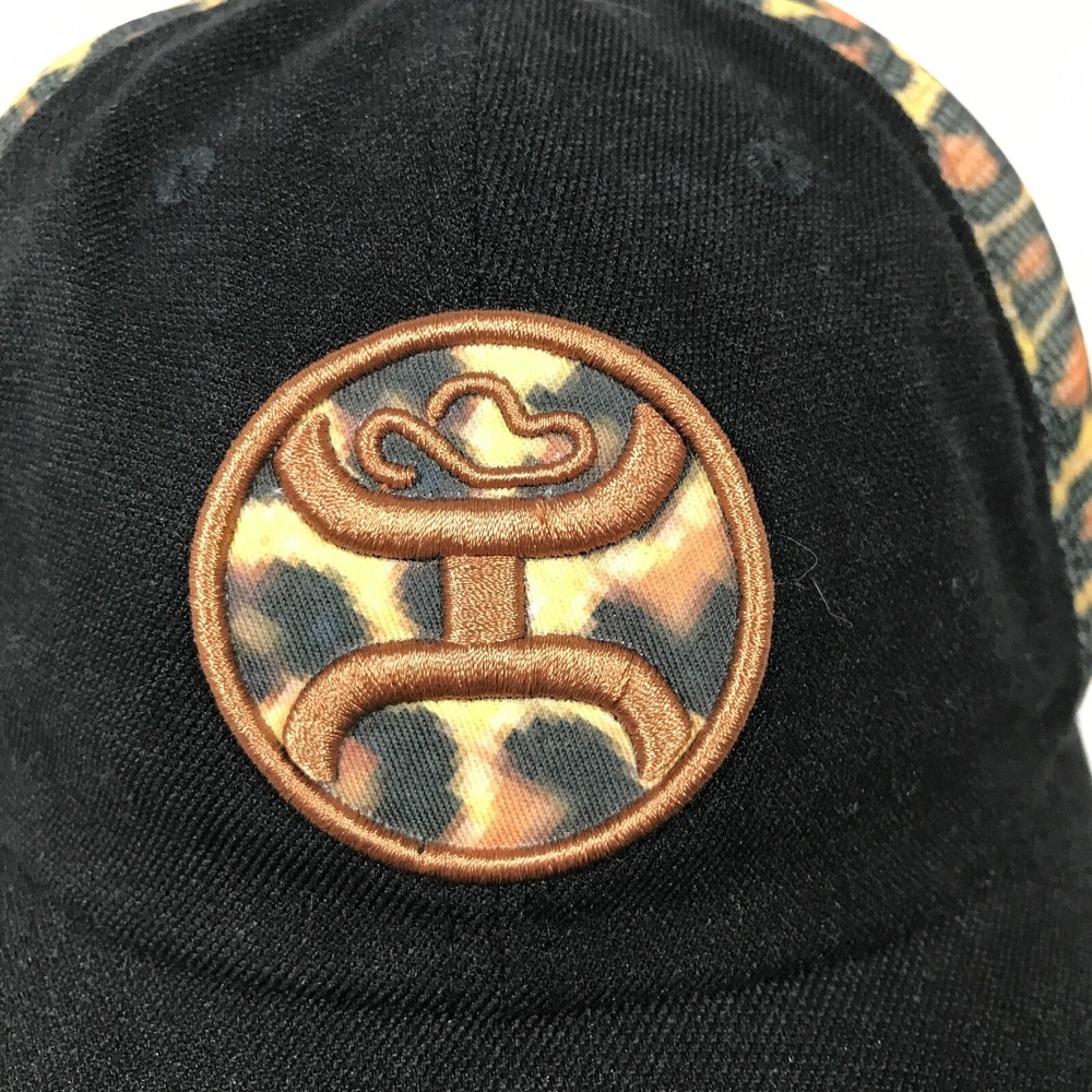 Hooey Gold Logo Leopard Cheetah Print Mesh Adjustable Snapback Truckers Hat Cap - Picture 5 of 9